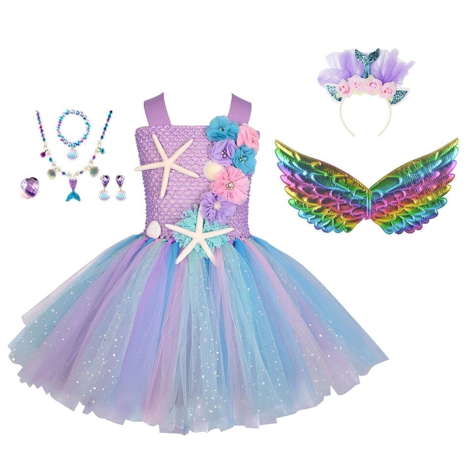 Girls Pastel Ariel Mermaid Tutu Dress BENNYS 