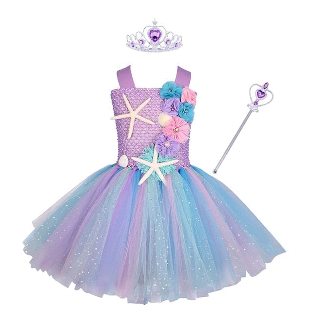 Girls Pastel Ariel Mermaid Tutu Dress BENNYS 