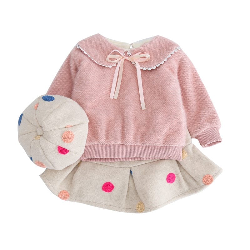 Girls' Polka Dot Pleated Skirt Sweet Set BENNYS 