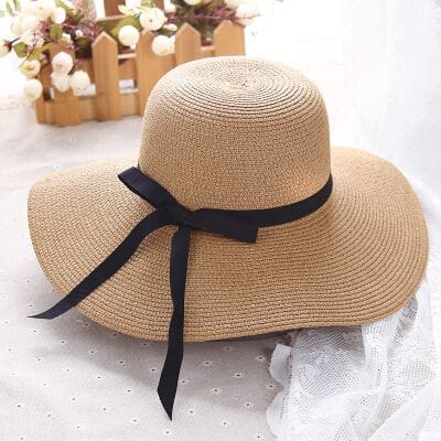 Summer Wide-brim Beach Hats - Ladies Crepe Sun Hat Women Fashion