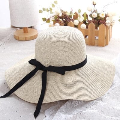 Girls Straw Hat Sunny Beach Women's Summer Hat beige / 55-58cm