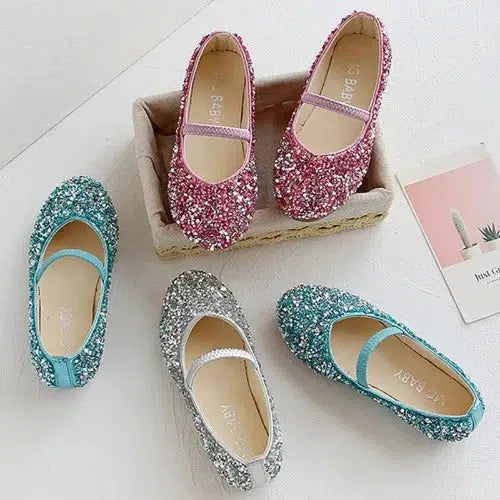 Girls Summer Sequin Flat Shoes