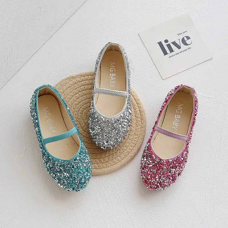 Girls Summer Sequin Flat Shoes