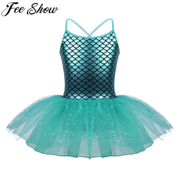 Glitter Mermaid Gymnastics Dress for Toddler Girls BENNYS 