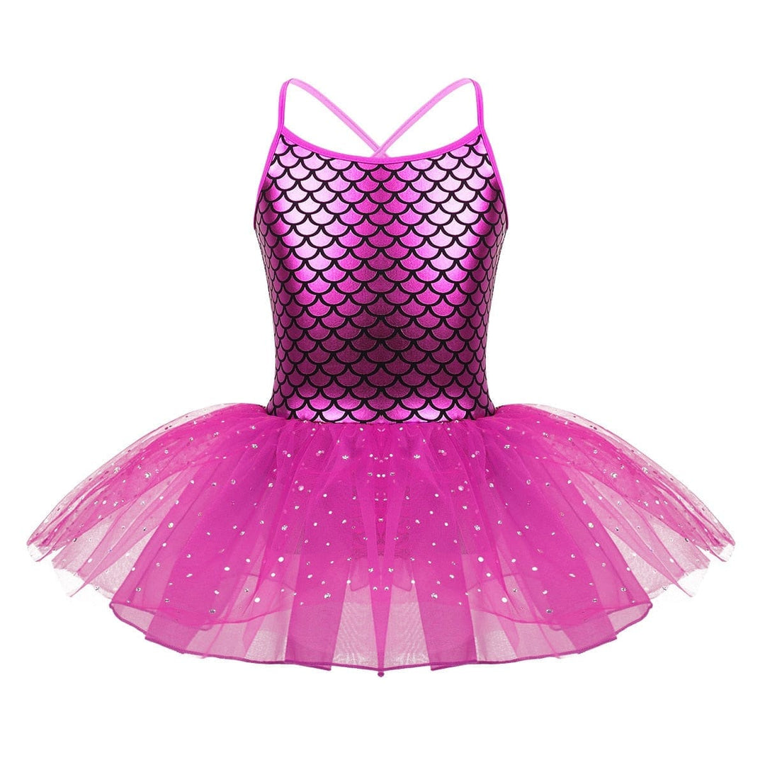 Glitter Mermaid Gymnastics Dress for Toddler Girls BENNYS 