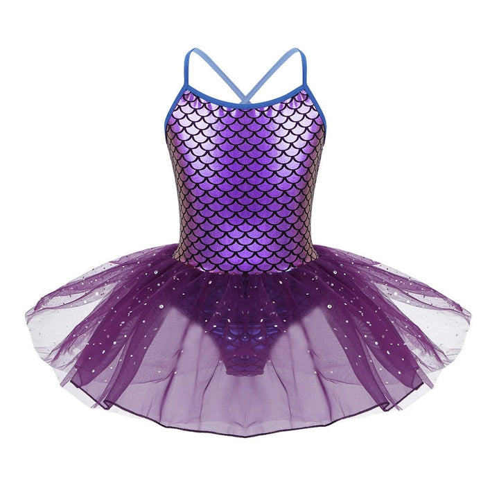 Glitter Mermaid Gymnastics Dress for Toddler Girls BENNYS 