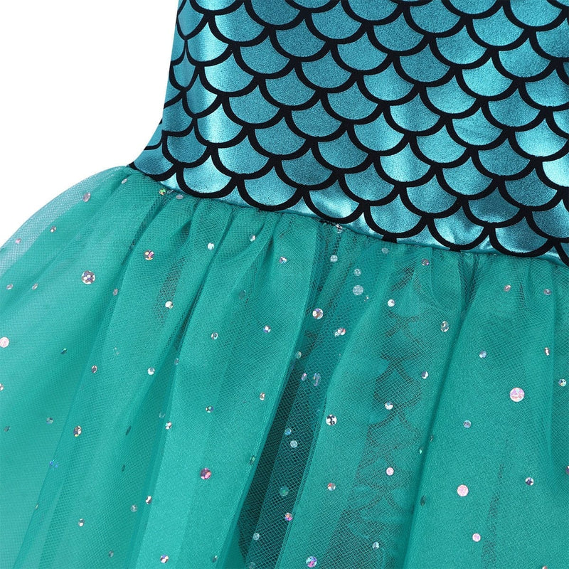 Glitter Mermaid Gymnastics Dress for Toddler Girls BENNYS 