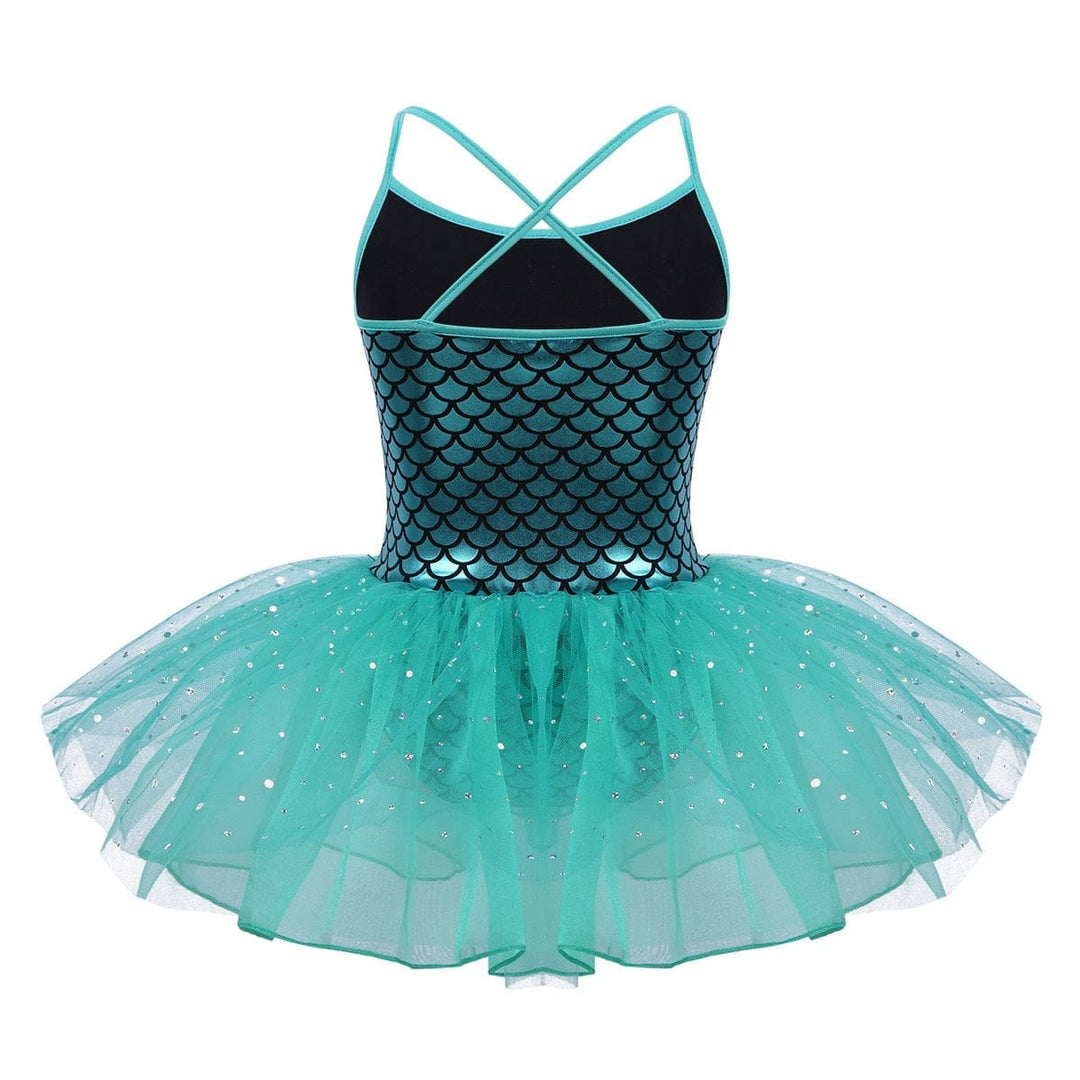 Glitter Mermaid Gymnastics Dress for Toddler Girls BENNYS 