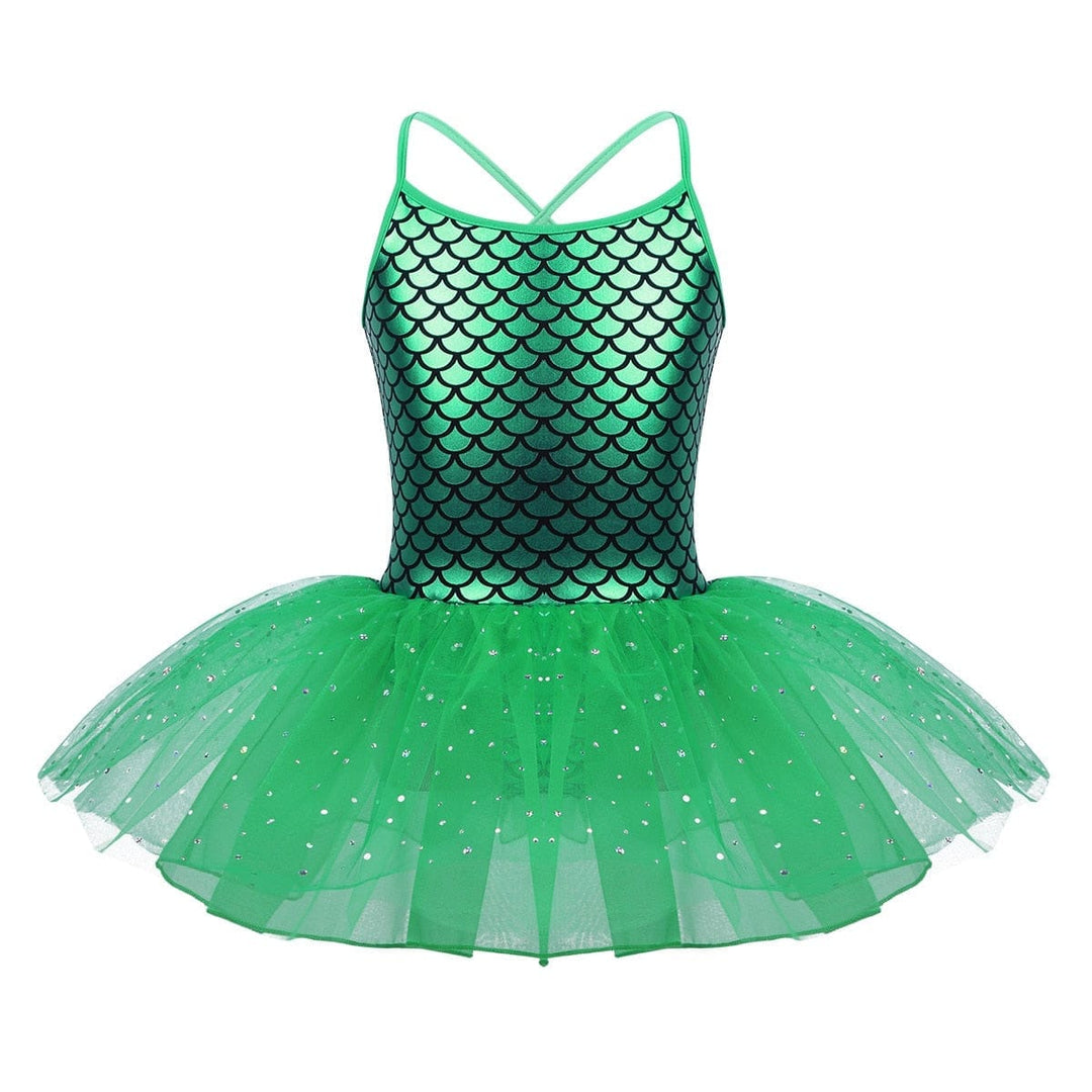 Glitter Mermaid Gymnastics Dress for Toddler Girls BENNYS 