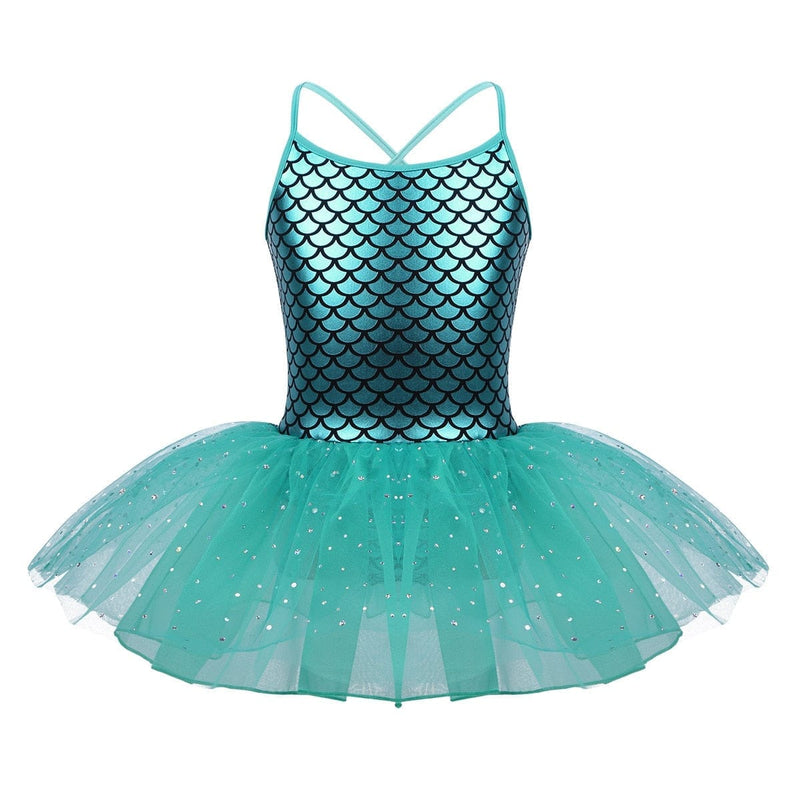 Glitter Mermaid Gymnastics Dress for Toddler Girls BENNYS 