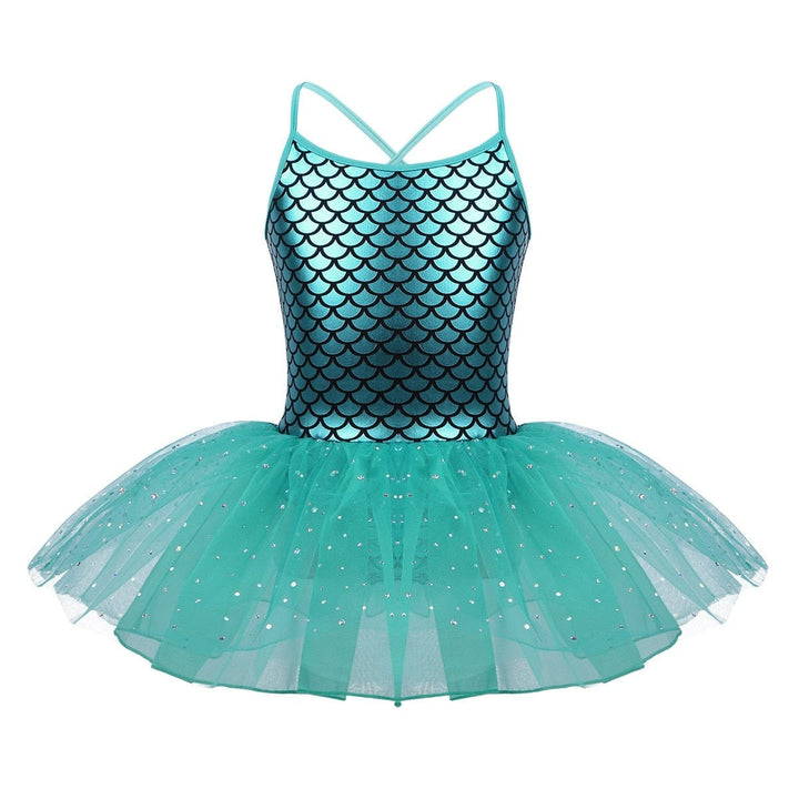 Glitter Mermaid Gymnastics Dress for Toddler Girls BENNYS 