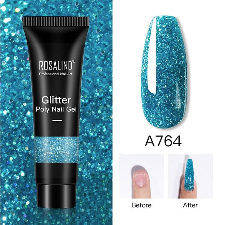 Glitter Poly Nail Gel Extension 15ml Gel Polish All For Manicure Poly Builder Gel Semi Permanent Soak Off Nail Art BENNYS 