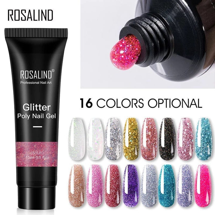 Glitter Poly Nail Gel Extension 15ml Gel Polish All For Manicure Poly Builder Gel Semi Permanent Soak Off Nail Art BENNYS 