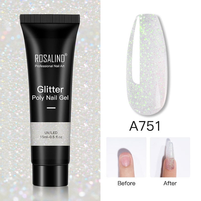 Glitter Poly Nail Gel Extension 15ml Gel Polish All For Manicure Poly Builder Gel Semi Permanent Soak Off Nail Art BENNYS 