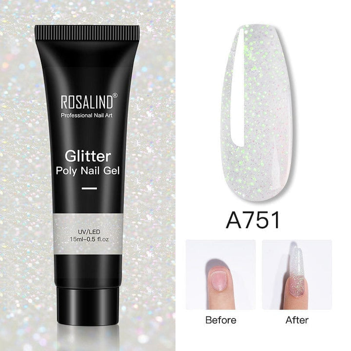 Glitter Poly Nail Gel Extension 15ml Gel Polish All For Manicure Poly Builder Gel Semi Permanent Soak Off Nail Art BENNYS 