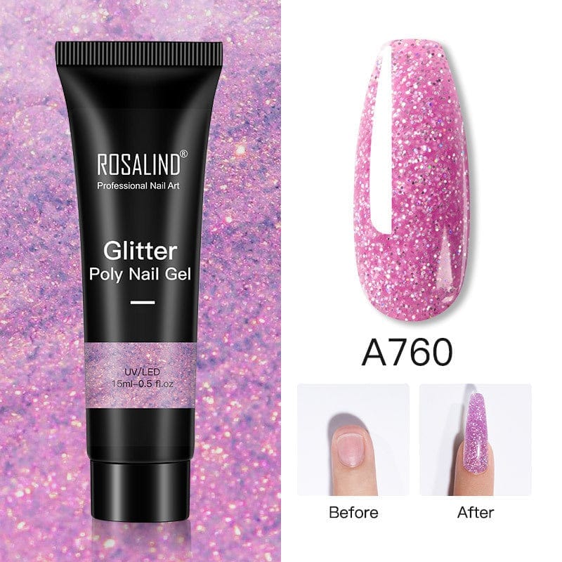 Glitter Poly Nail Gel Extension 15ml Gel Polish All For Manicure Poly Builder Gel Semi Permanent Soak Off Nail Art BENNYS 