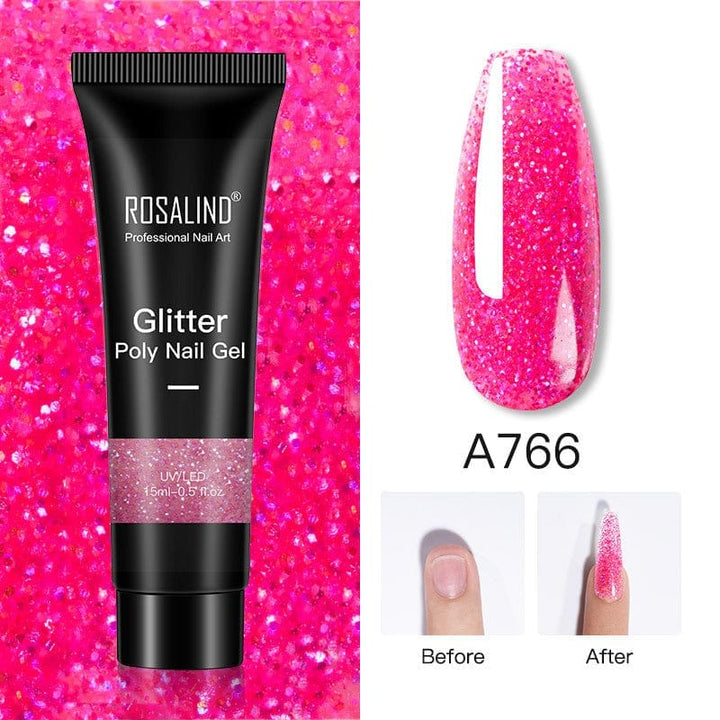 Glitter Poly Nail Gel Extension 15ml Gel Polish All For Manicure Poly Builder Gel Semi Permanent Soak Off Nail Art BENNYS 