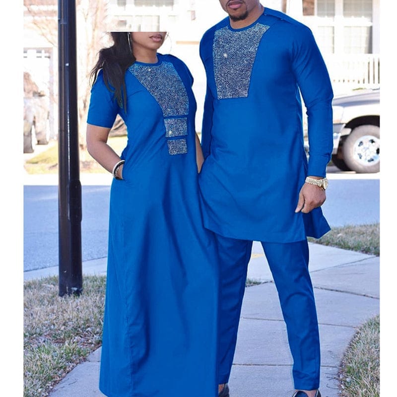 H&D African Couple Clothes Suits Long Dresses For Women Afri BENNYS 