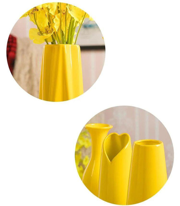 Yellow Ceramic Vase Home Decor-Vase-Arlik interiors