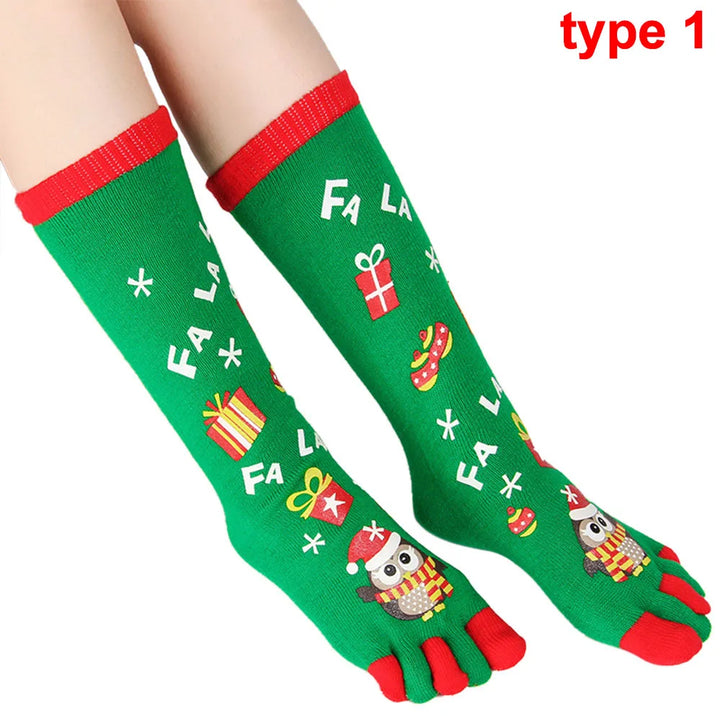 Fashion Christmas Toe Socks Santa Claus Gift Kids Unisex Xmas Cartoon Socks