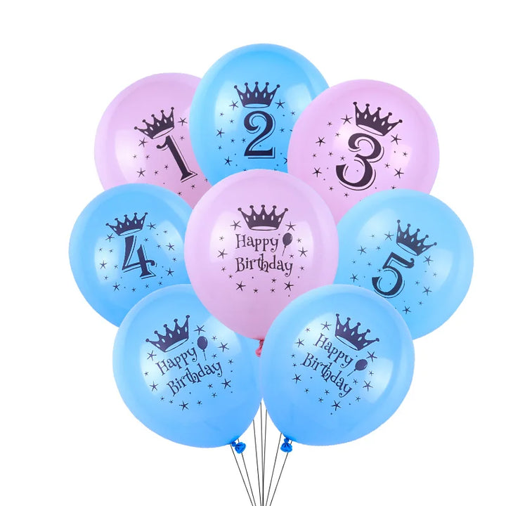 10pcs happy birthday balloons party decorations pink and blue balloons