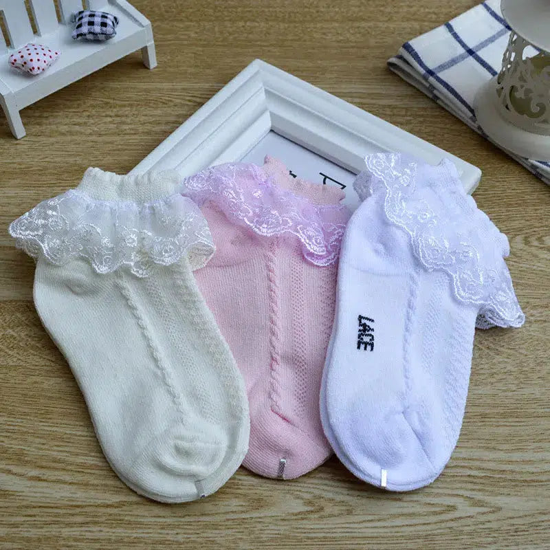 10 Pairs/lot Baby Girls Kids Socks Lace Ruffle Princess Mesh Socks