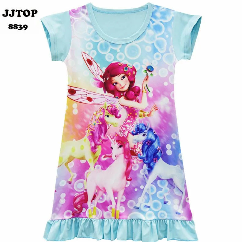 Cartoon Mia and Me Children's Nightdress Unicorn Girl's Clothing