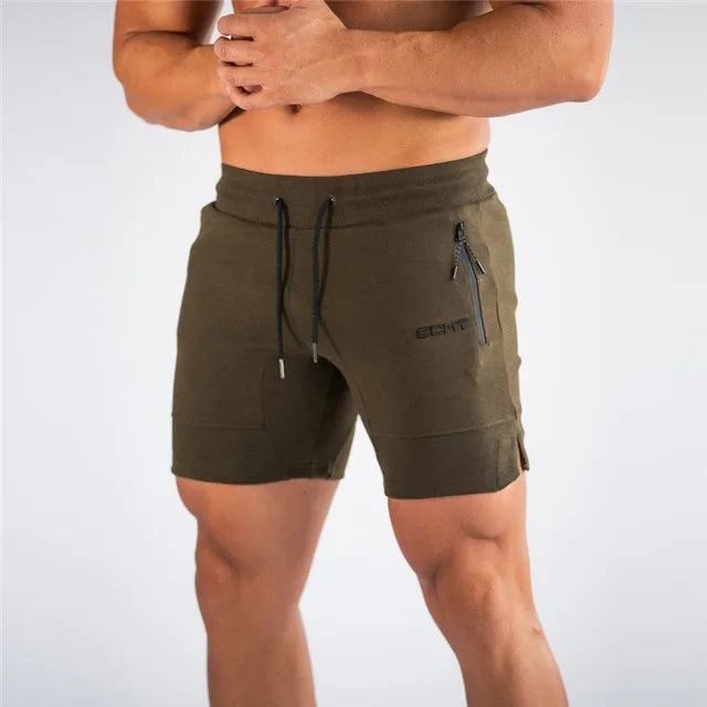 Sports Shorts for Men Beach Shorts Zip Pocket Bodybuilding Sweatpants