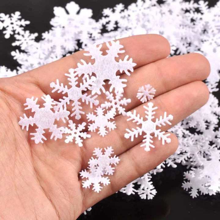White Felt Snowflake Christmas Sticker