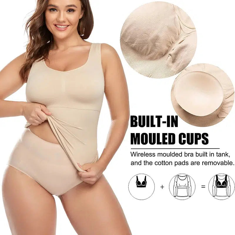 Women Cami Shaper with Built in Bra And Tummy Control