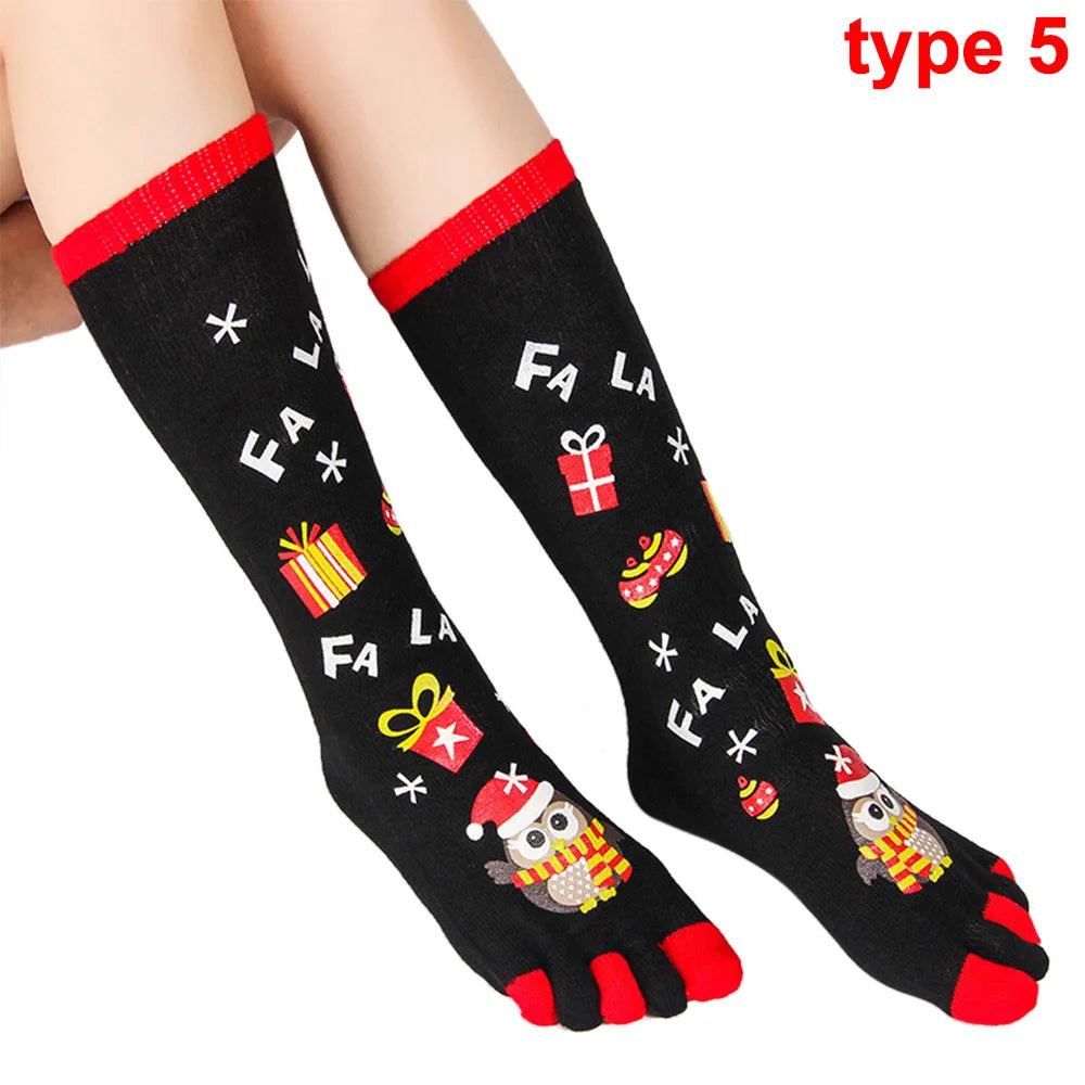 Fashion Christmas Toe Socks Santa Claus Gift Kids Unisex Xmas Cartoon Socks