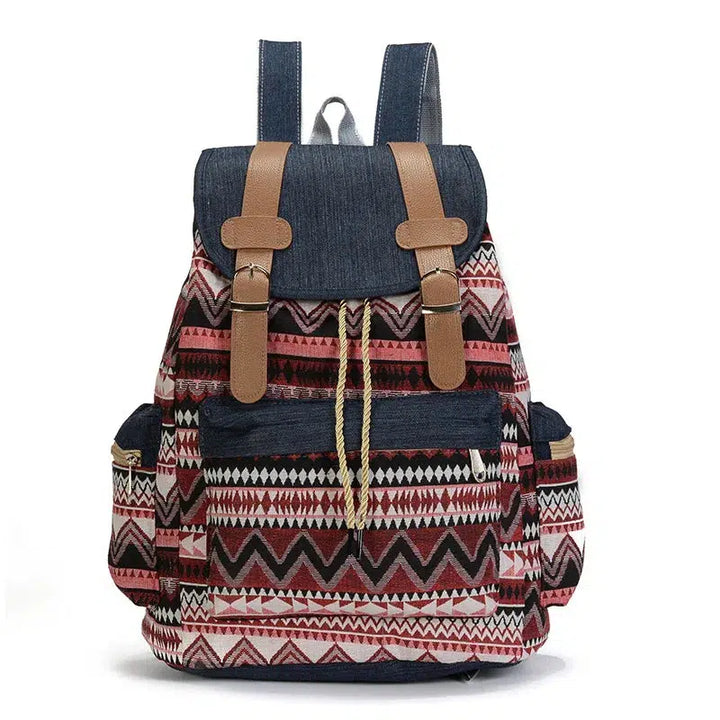 Women Printing National Backpack Canvas School Bags For Teenagers-bag-Bennys Beauty World