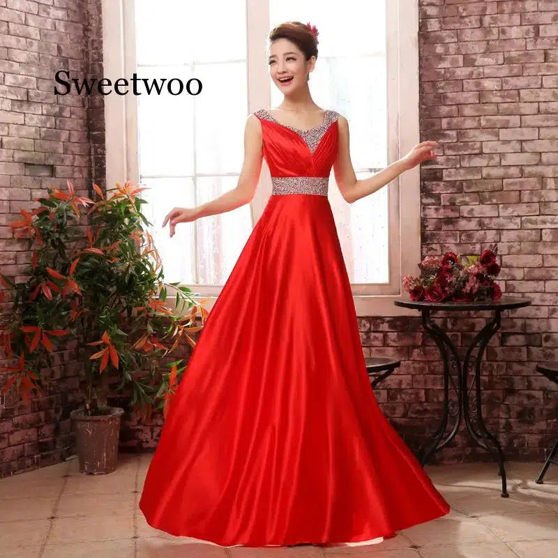 Fashion Women Dress Slim Long Dresses With Sequin-Bennys Beauty World