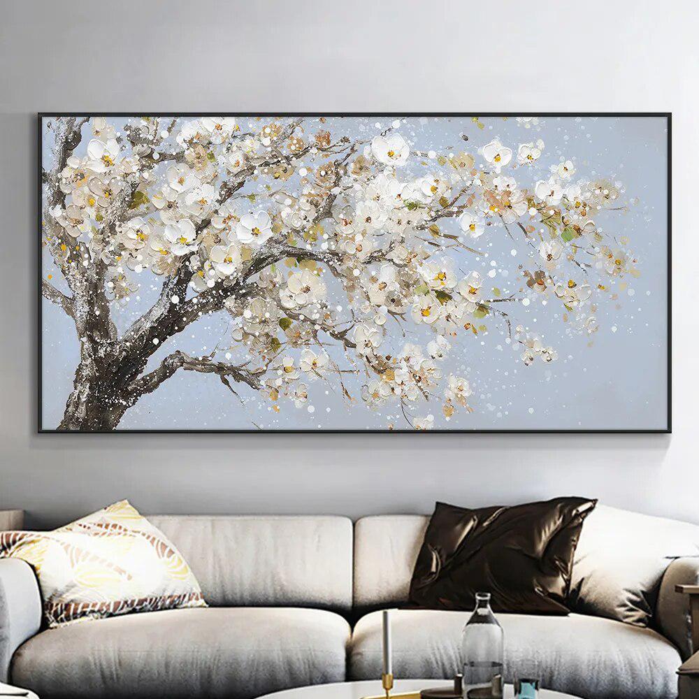 Plum Blossom Flower Oil Painting Landscape Painting Art Poster and Printing for Living Room Decoration Printing on Canvas-Arlik interiors