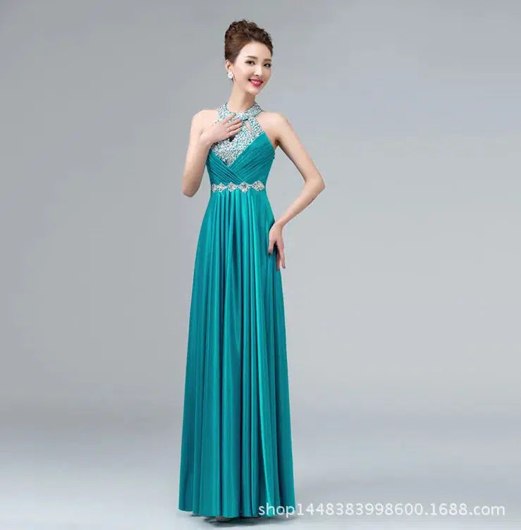 Womens Long Sleevless Sequined Prom Dress-Dress-Bennys Beauty World