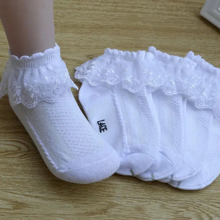 10 Pairs/lot Baby Girls Kids Socks Lace Ruffle Princess Mesh Socks