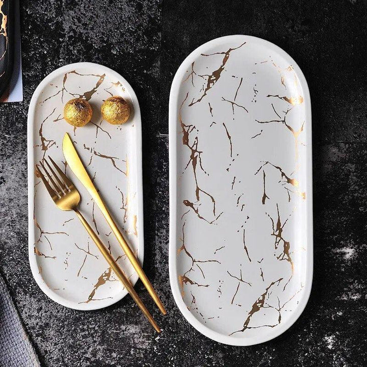 Nordic Ceramic Oval Plate Tableware-Tableware-Arlik interiors