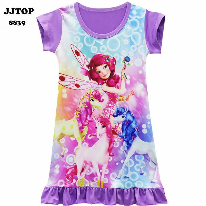 Cartoon Mia and Me Children's Nightdress Unicorn Girl's Clothing