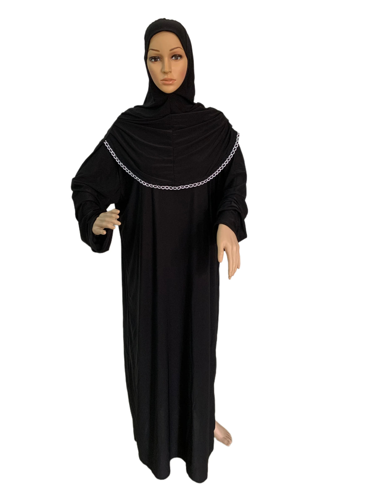 H118 Free size muslim dress with attached hijab pray khimar kaftan  burqa abaya robe hijab middle east clothing