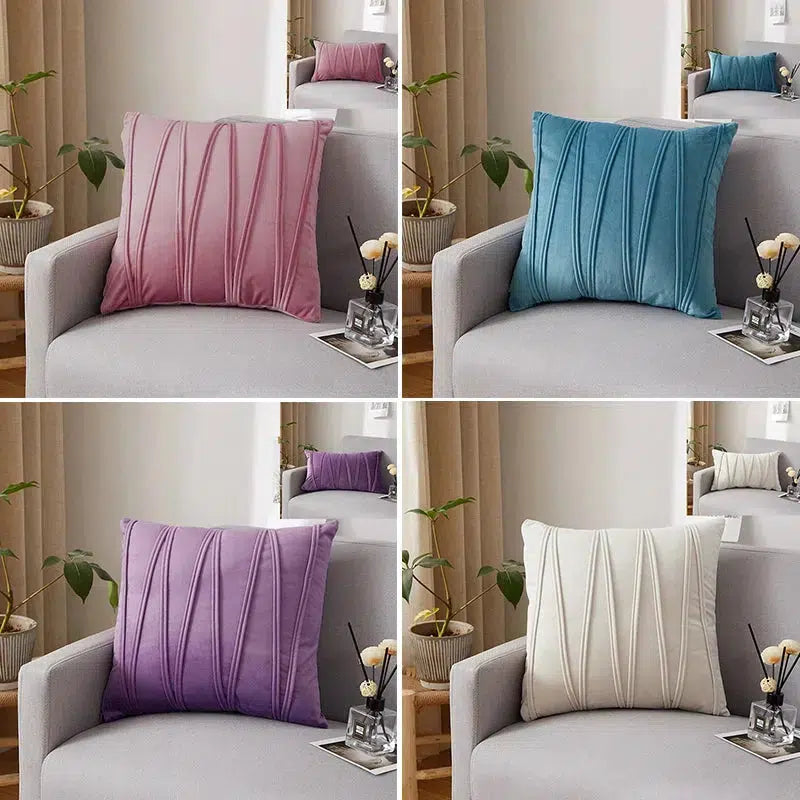 Striped Velvet Throw Pillow Covers 