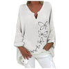 Casual Floral Print Linen Cotton Blouse Women-blouse-Bennys Beauty World