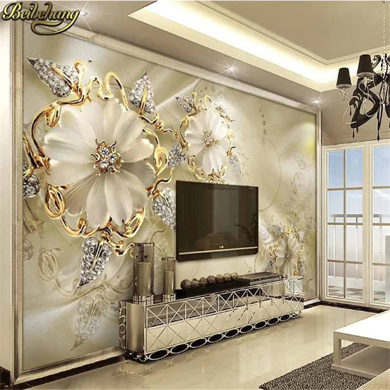 3D  living room sofa TV background wall paper bedroom bedroom large murals