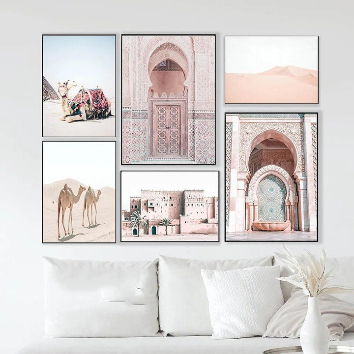 Morocco Door Kasbah Camel Desert Nordic Posters And Prints Wall Art Canvas Painting Wall Pictures For Living Room Home Decor-Arlik interiors