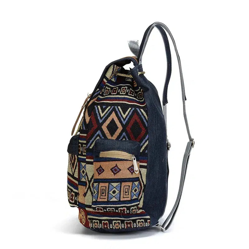 Women Printing National Backpack Canvas School Bags For Teenagers-bag-Bennys Beauty World