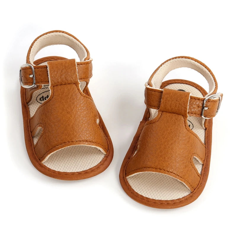 Cute Summer 1 Year Baby PU Breathable Soft Soled Sandals For Toddlers 0-18M