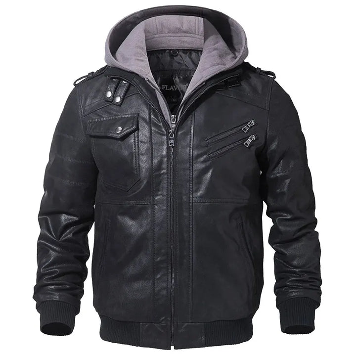 Winter Fashion Motorcycle Leather Jacket Men Slim Fit Warm Streetwear
