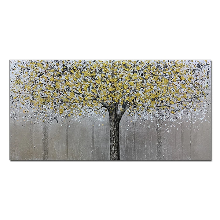 3D Unframed Hand Painted Gold Tree Oil Painting On Canvas