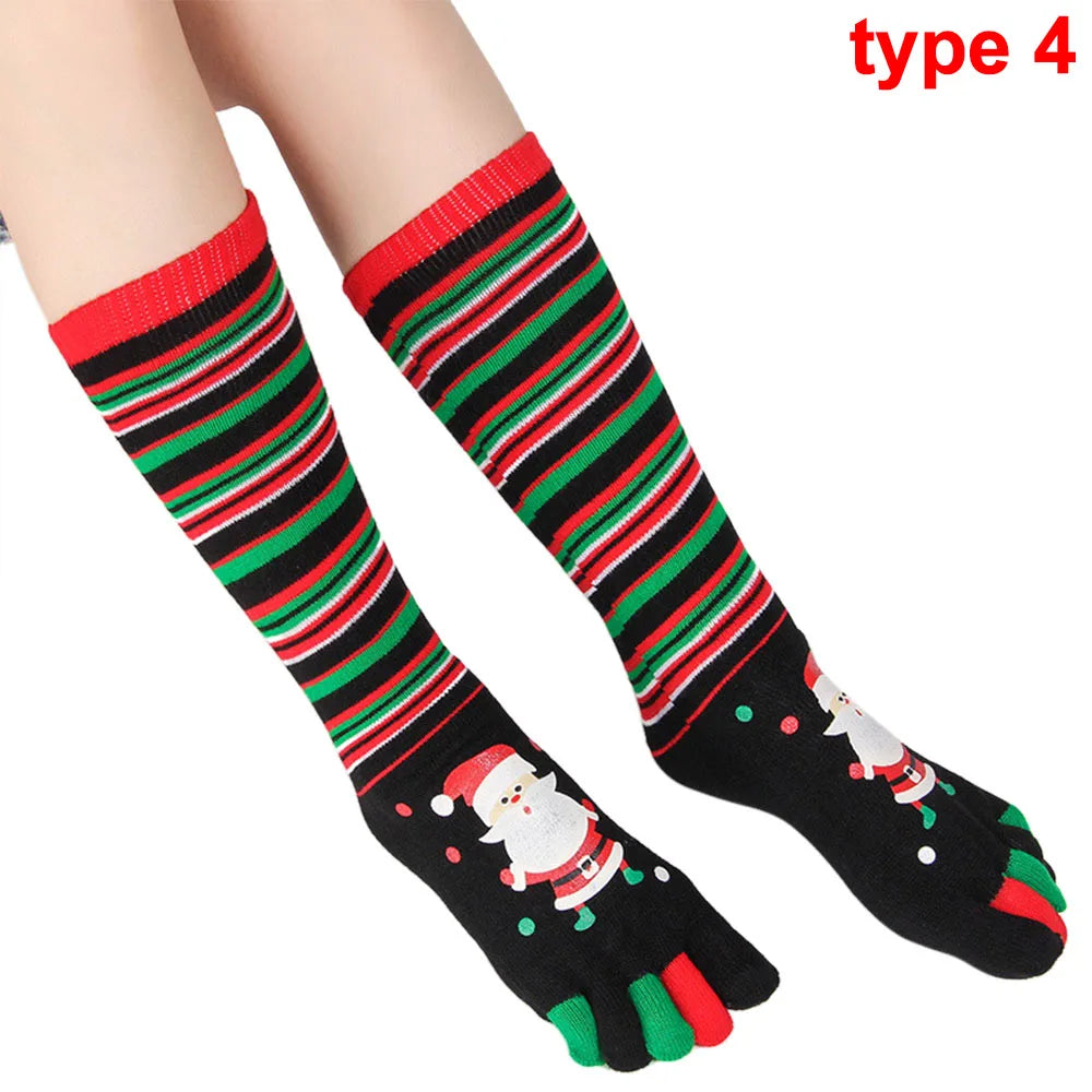 Fashion Christmas Toe Socks Santa Claus Gift Kids Unisex Xmas Cartoon Socks