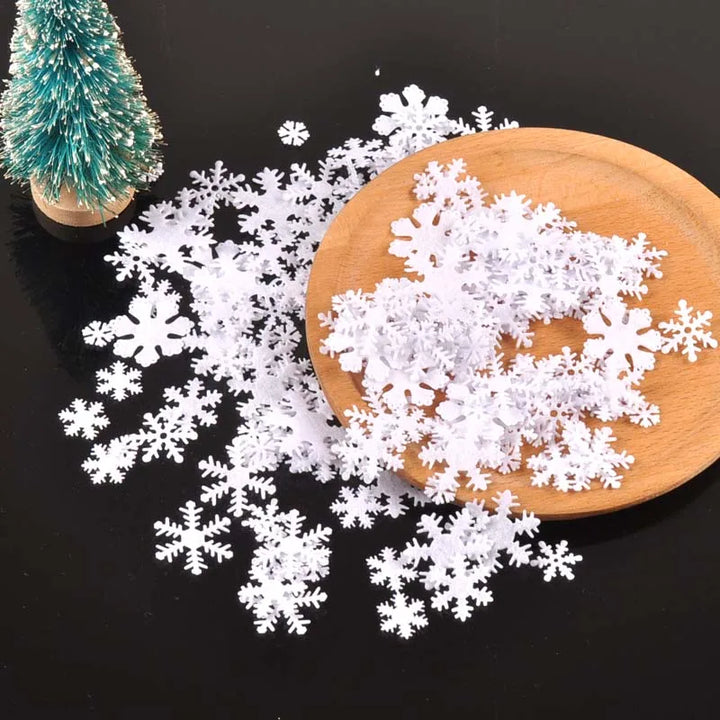 White Felt Snowflake Christmas Sticker