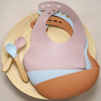 Newborn Baby Silicone Feeding Tableware Waterproof Baby Bibs-0-Bennys Beauty World